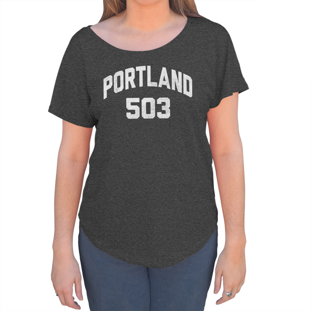 Women's Portland 503 Area Code Scoop Neck T-Shirt