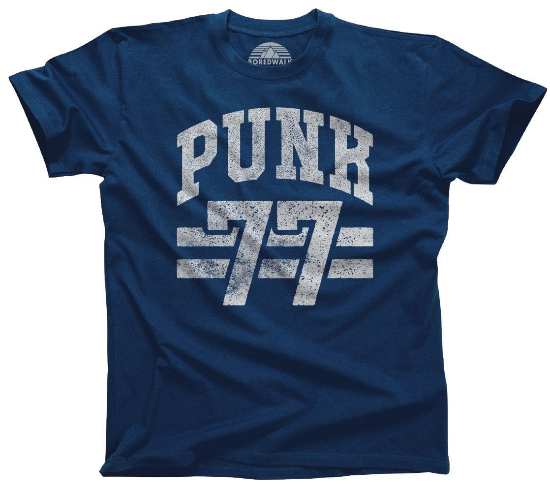 Men's Punk 77 T-Shirt Alternative 90s Music Punk Grunge Rock and Roll