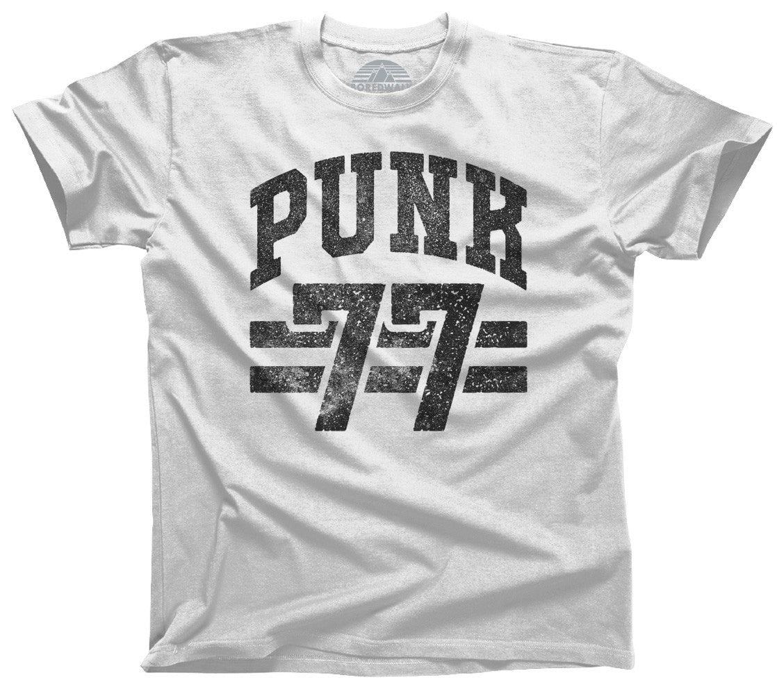 Men's Punk 77 T-Shirt Alternative 90s Music Punk Grunge Rock and Roll