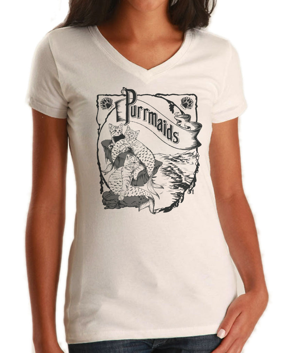 Women's Purrmaids Vneck T-Shirt - By Ex-Boyfriend