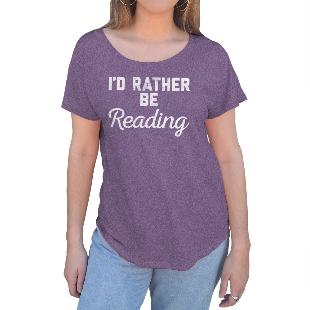 Women's I'd Rather Be Reading Scoop Neck T-Shirt
