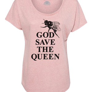 Women's God Save The Queen Bee Scoop Neck T-Shirt