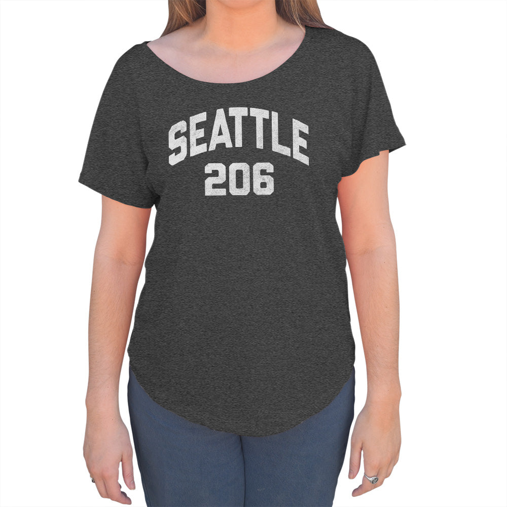 Women's Seattle 206 Area Code Scoop Neck T-Shirt