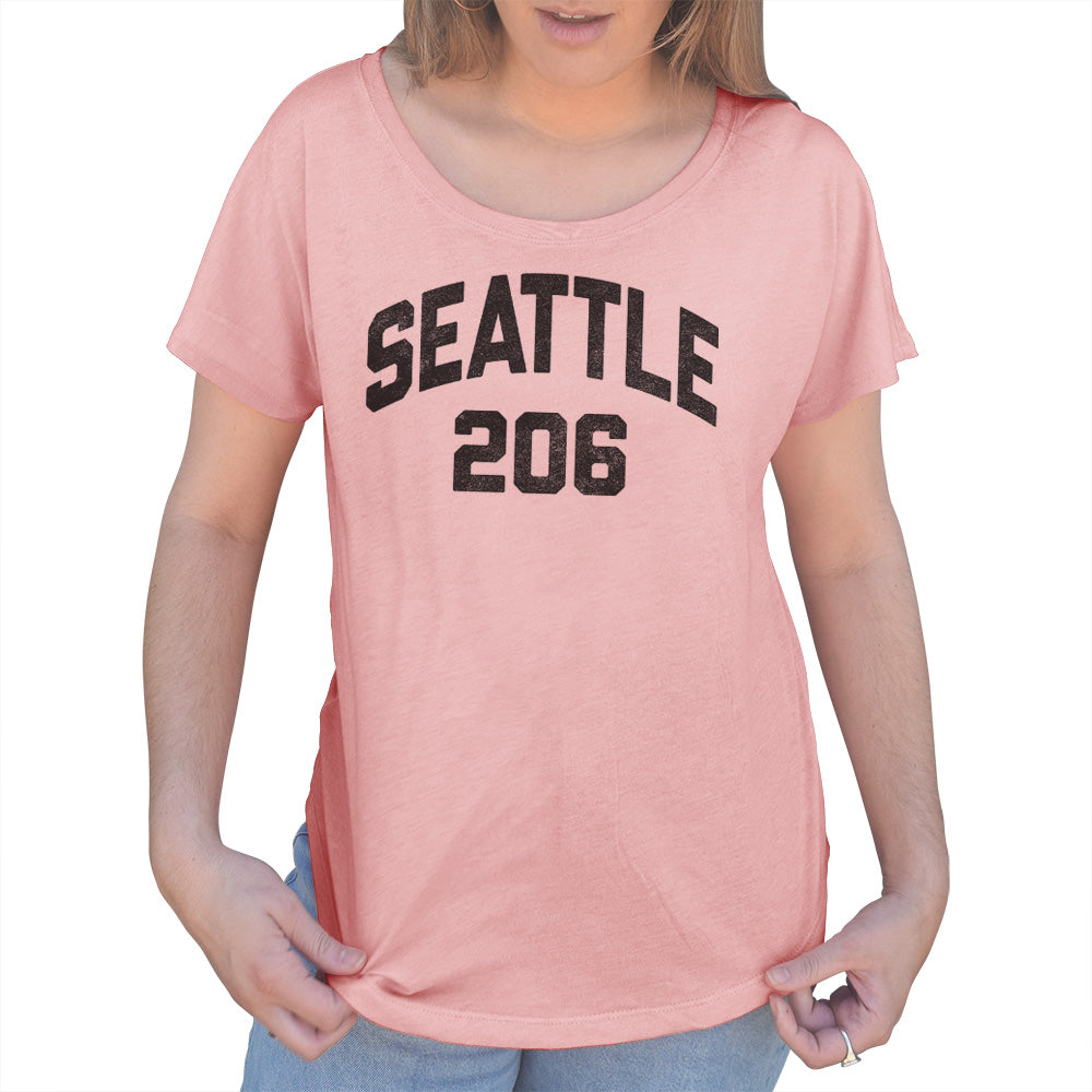 Women's Seattle 206 Area Code Scoop Neck T-Shirt