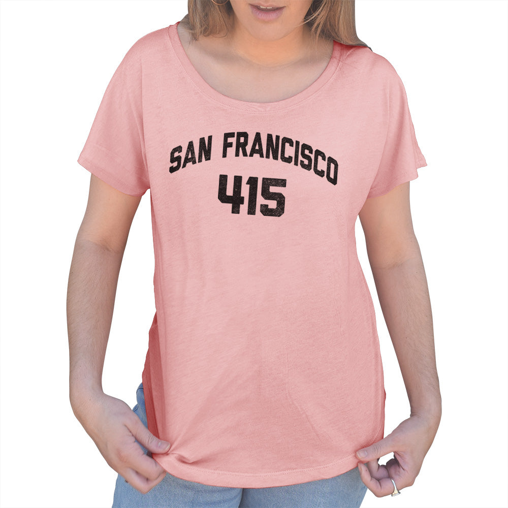 Women's San Francisco 415 Area Code Scoop Neck T-Shirt