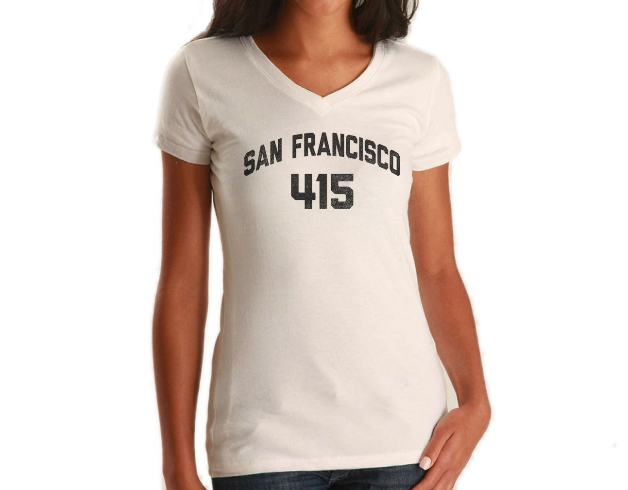 Women's San Francisco 415 Area Code Vneck T-Shirt