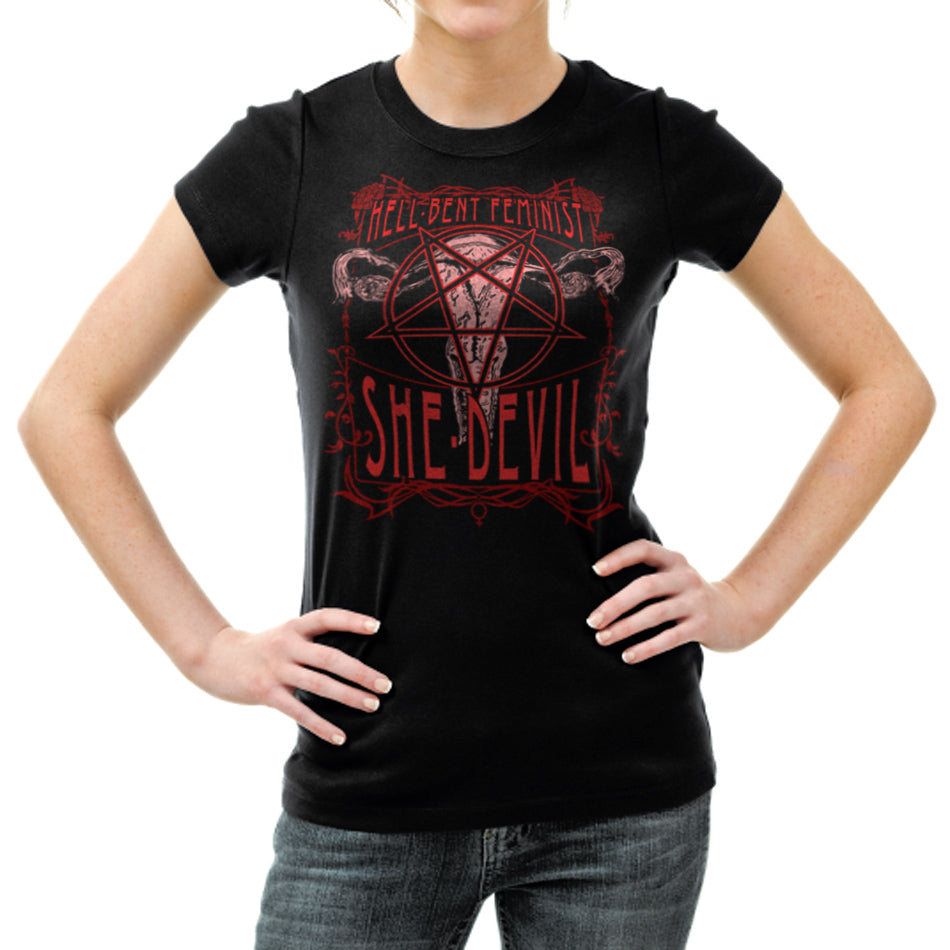 Women's Hell-Bent Feminist She-Devil T-Shirt