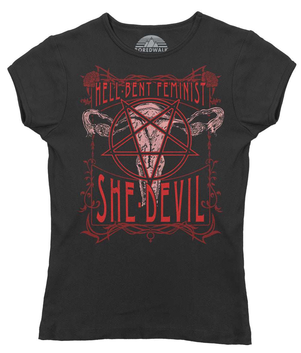 Women's Hell-Bent Feminist She-Devil T-Shirt