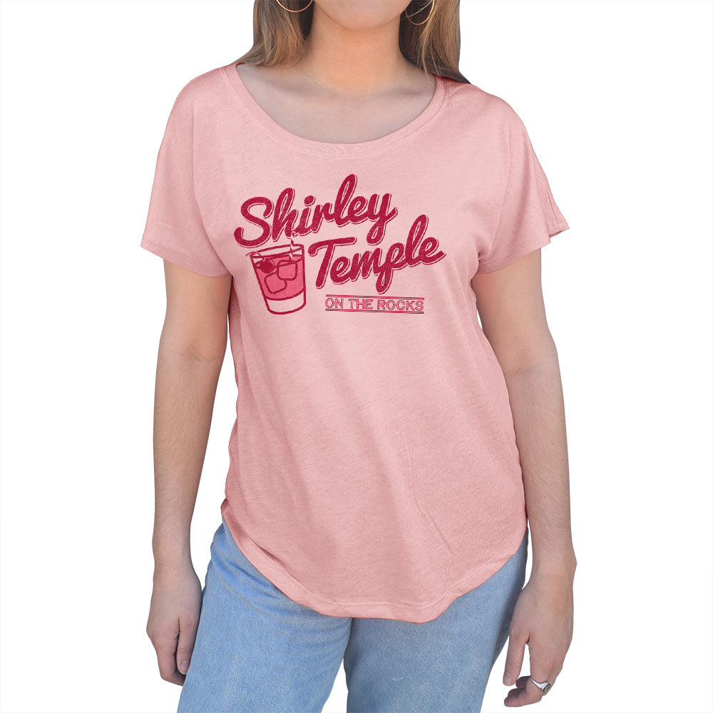 Women's Shirley Temple On The Rocks Scoop Neck T-Shirt