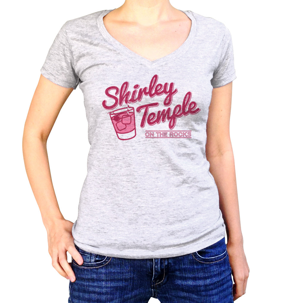 Women's Shirley Temple On The Rocks Vneck T-Shirt