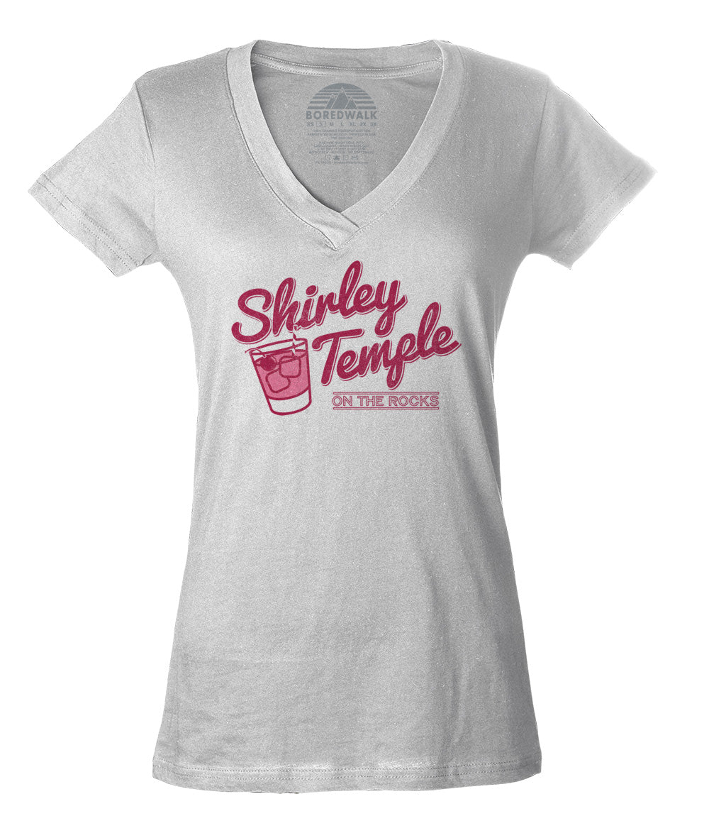 Women's Shirley Temple On The Rocks Vneck T-Shirt