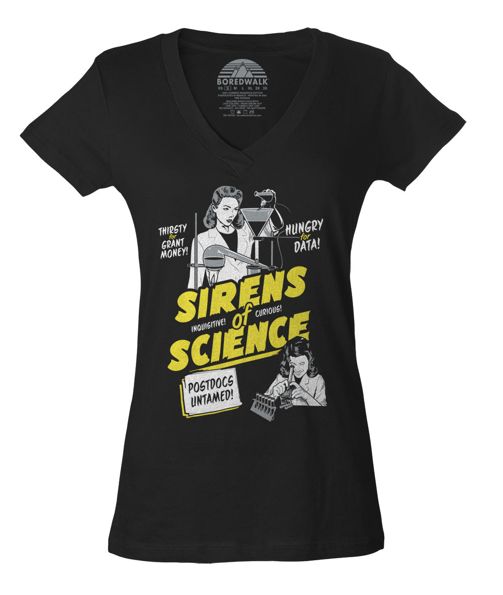 Women's Sirens of Science Vneck T-Shirt - By Ex-Boyfriend