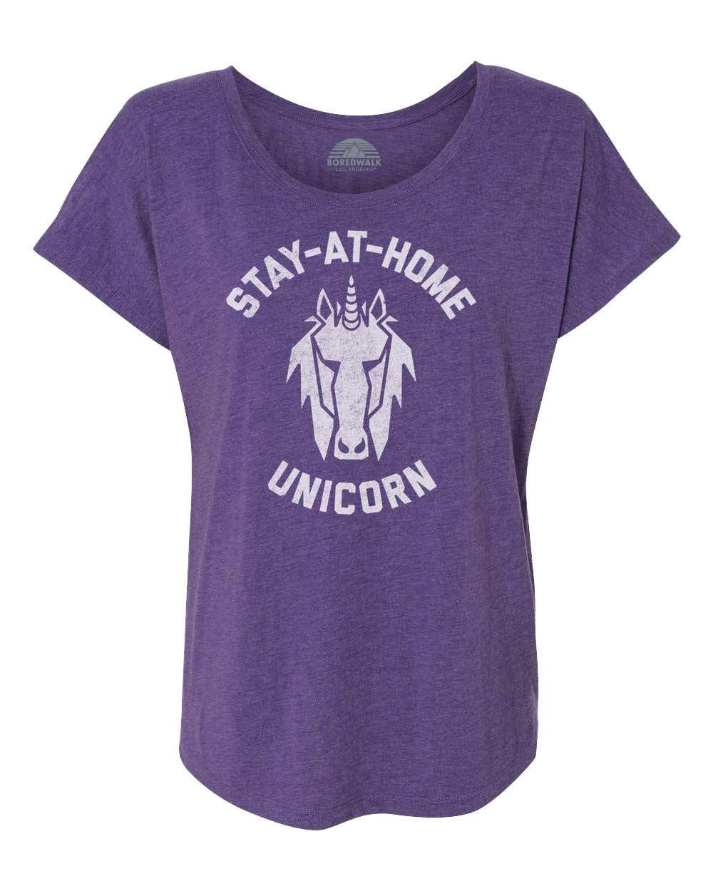 Women's Stay at Home Unicorn Scoop Neck T-Shirt