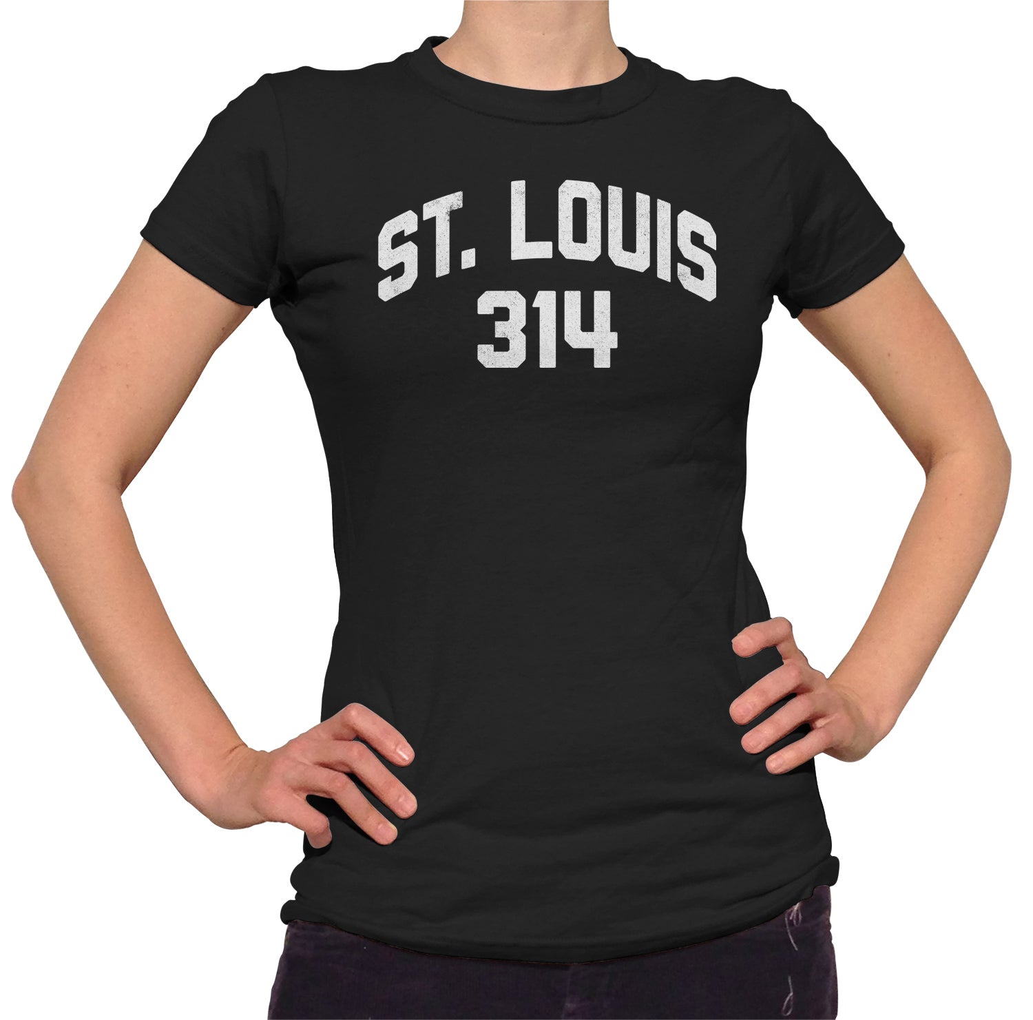 BoredWalk Women's St Louis 314 Area Code T-Shirt, Large / Red