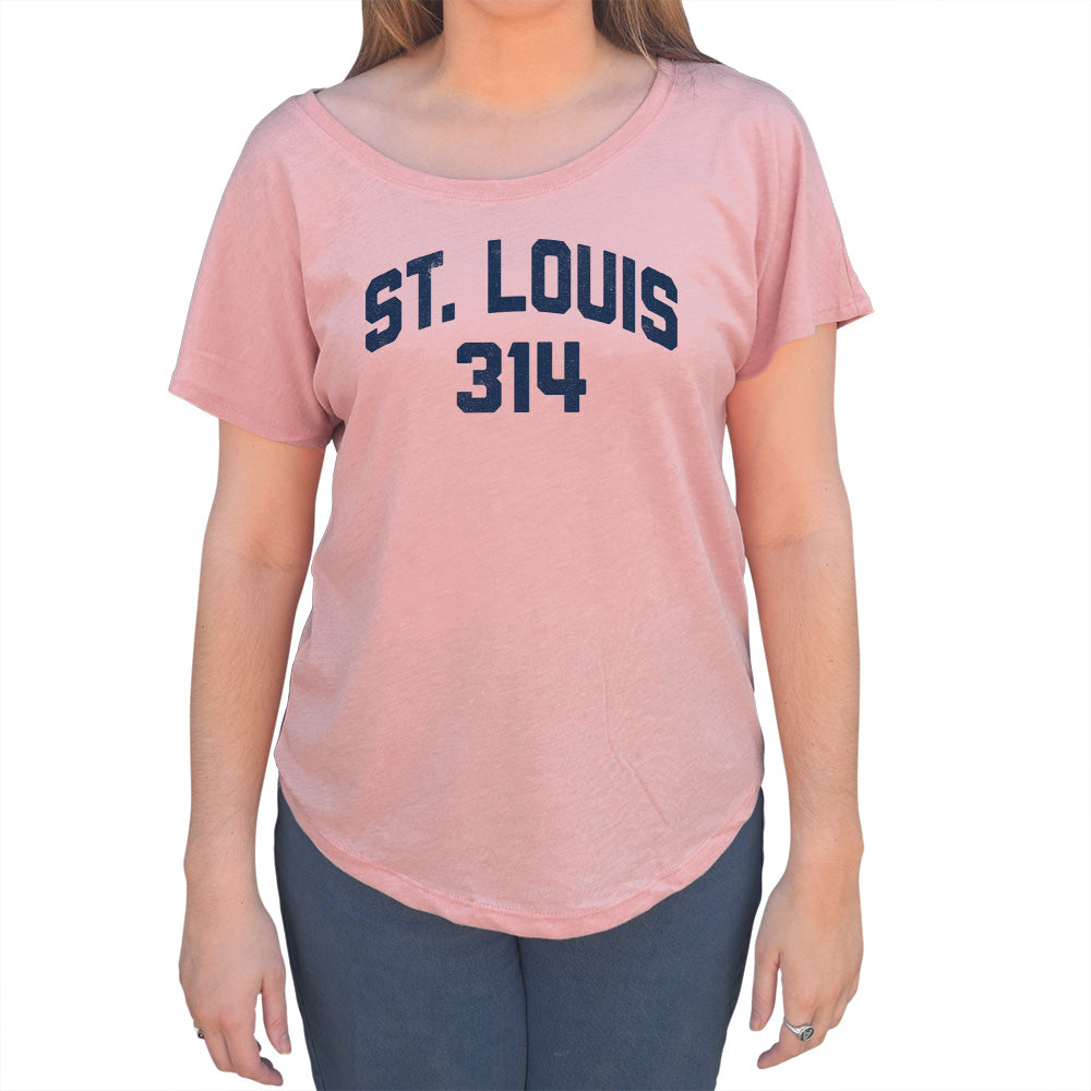 Women's St Louis 314 Area Code Scoop Neck T-Shirt