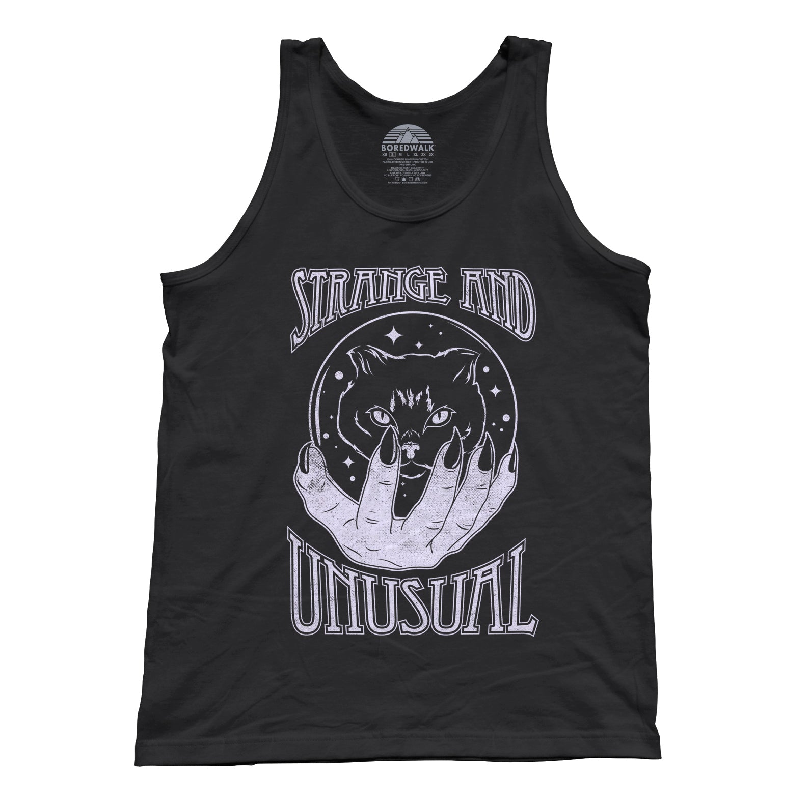 Unisex Strange and Unusual Tank Top - Occult shirt - Pastel Goth Shirt - Black Cat Shirt