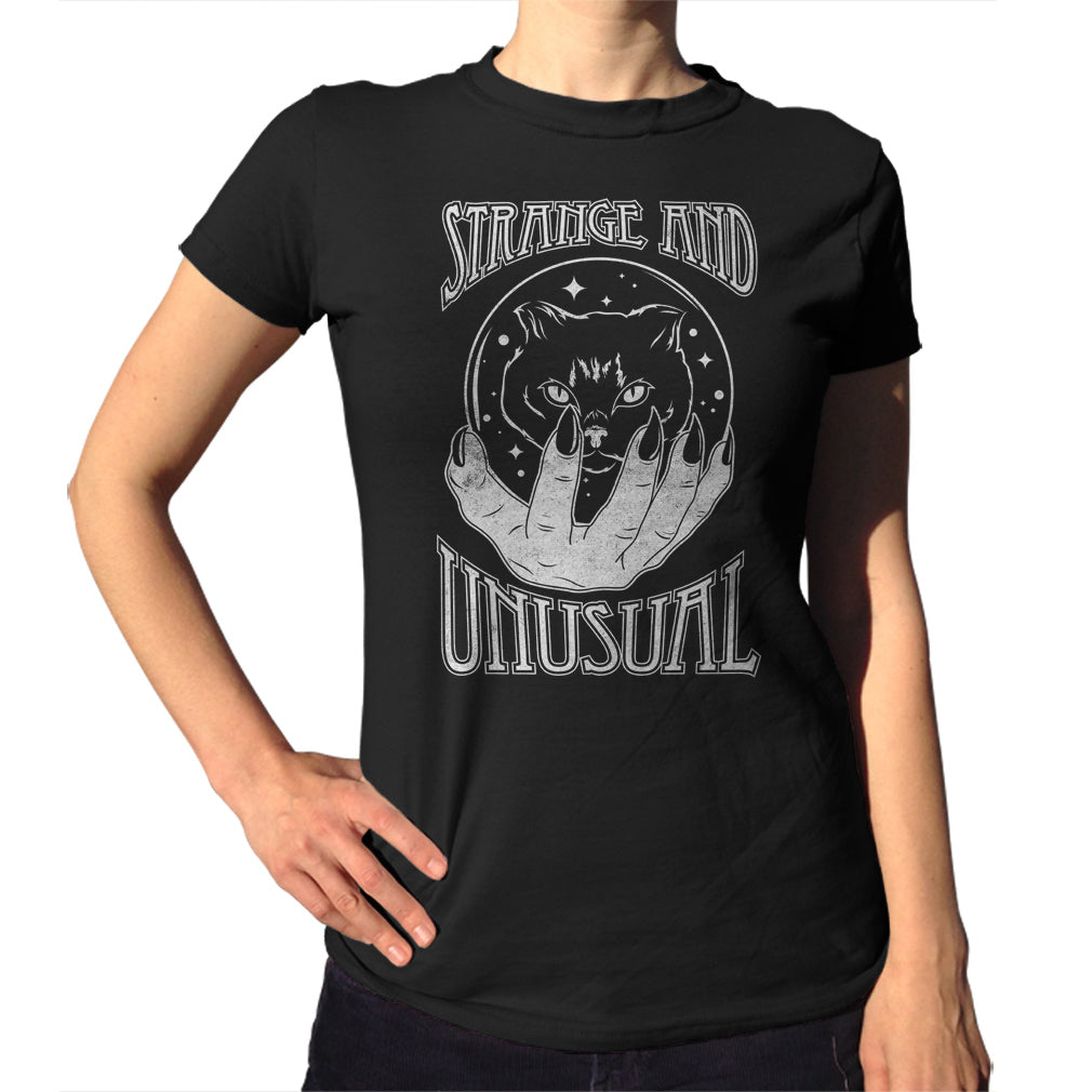Women's Strange and Unusual T-Shirt - Occult shirt - Pastel Goth Shirt - Black Cat Shirt