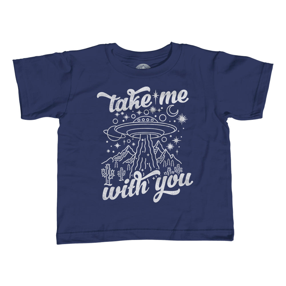 Boy's Take Me With You Alien UFO Shirt T-Shirt