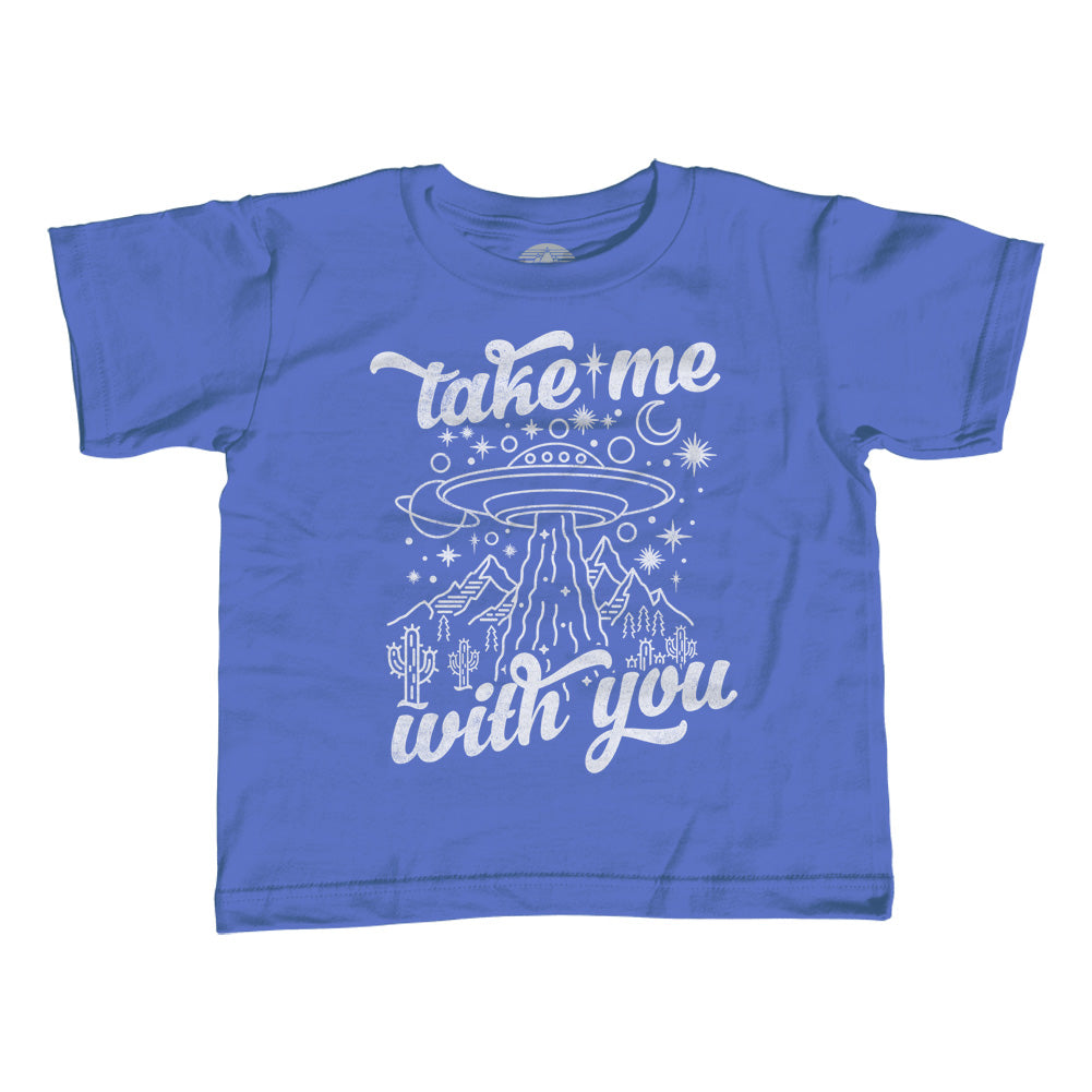 Boy's Take Me With You Alien UFO Shirt T-Shirt