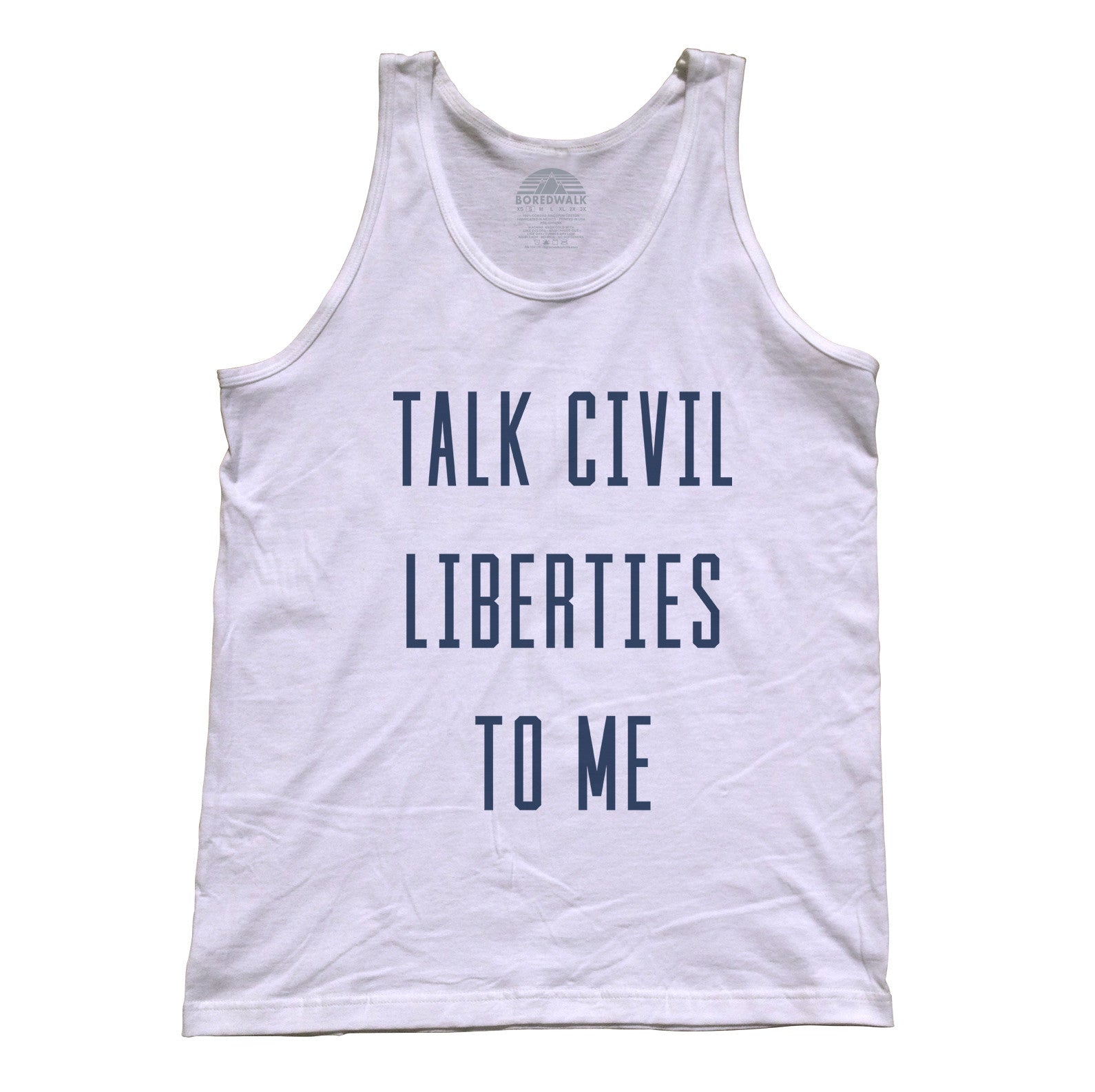 Unisex Talk Civil Liberties to Me Tank Top - Anti Trump Shirt