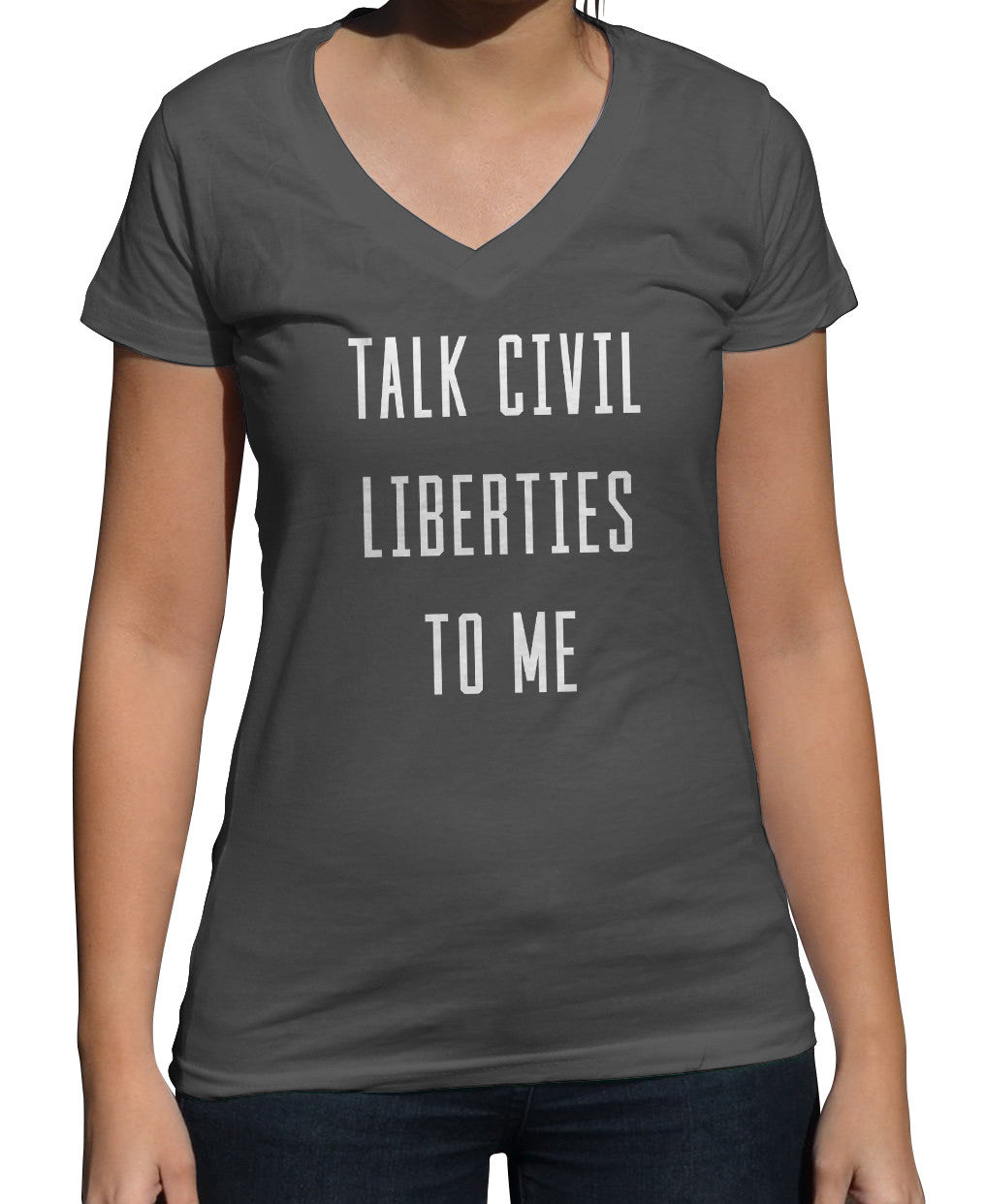 Women's Talk Civil Liberties to Me Vneck T-Shirt - Anti Trump Shirt