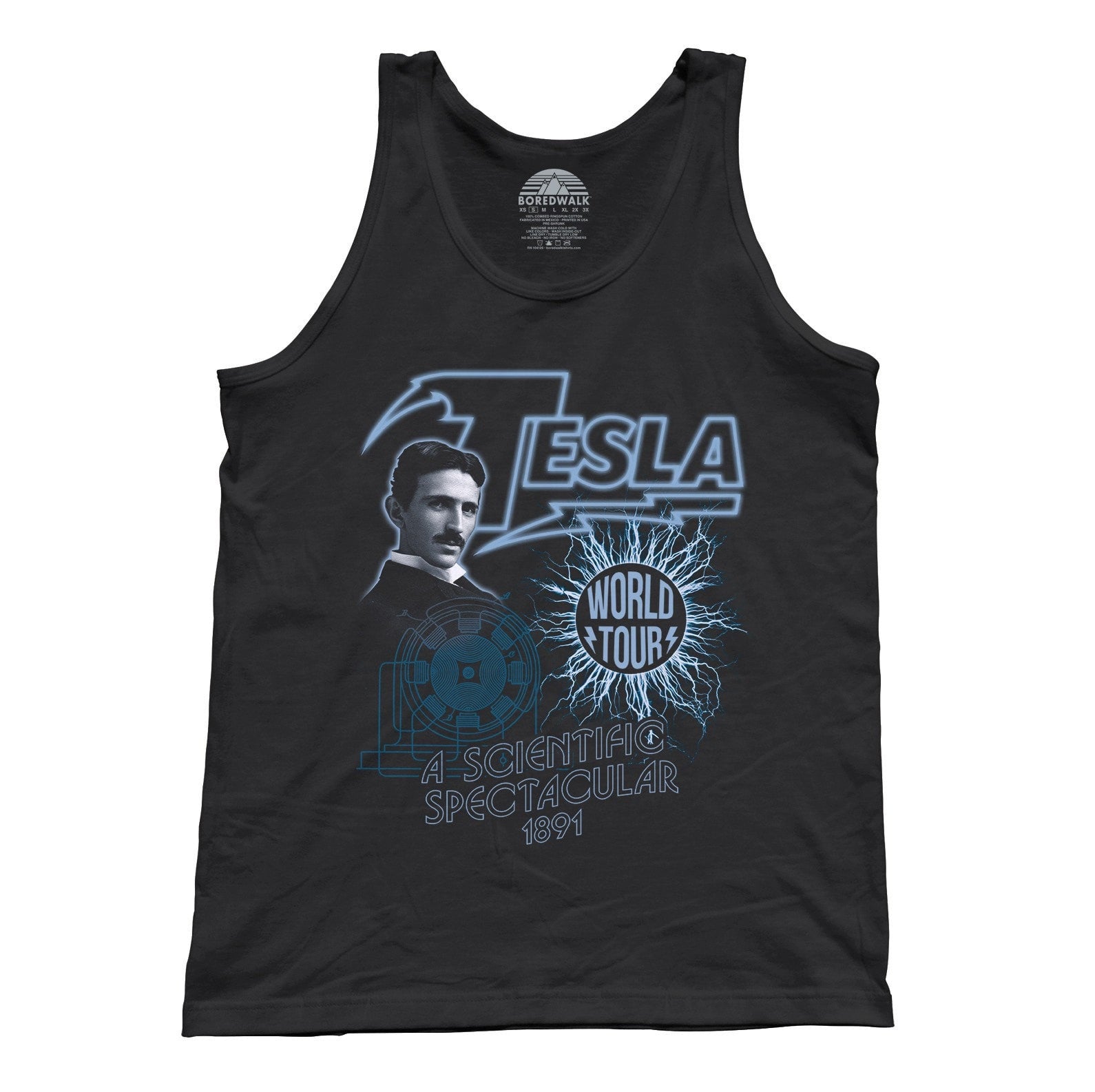 Unisex Nikola Tesla World Tour Tank Top - Geeky Cool Science