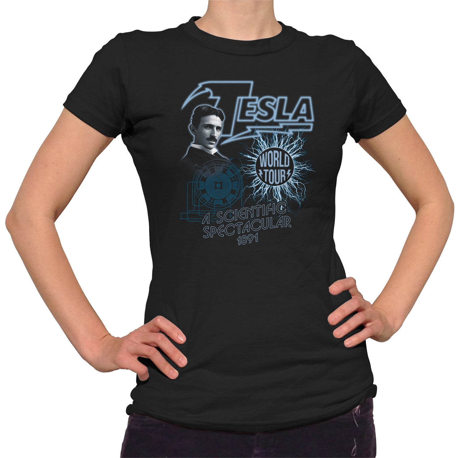 Women's Nikola Tesla World Tour T-Shirt - Geeky Cool Science