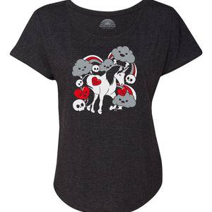 Women's Unicorn Gloom Scoop Neck T-Shirt