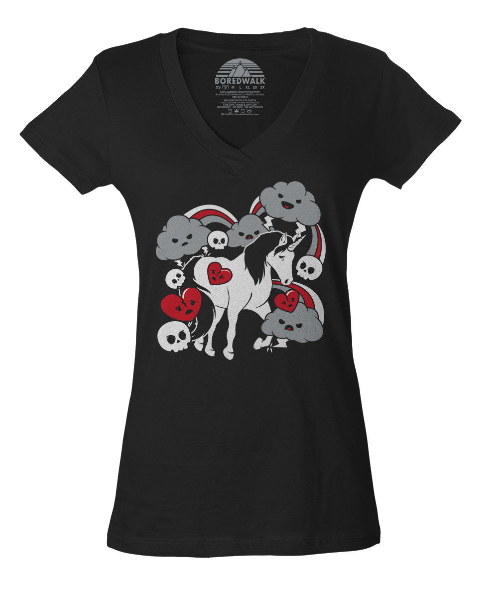 Women's Unicorn Gloom Vneck T-Shirt - By Ex-Boyfriend