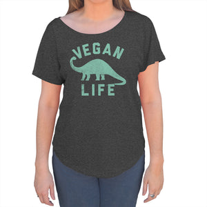 Women's Brontosaurus Vegan Life Scoop Neck T-Shirt