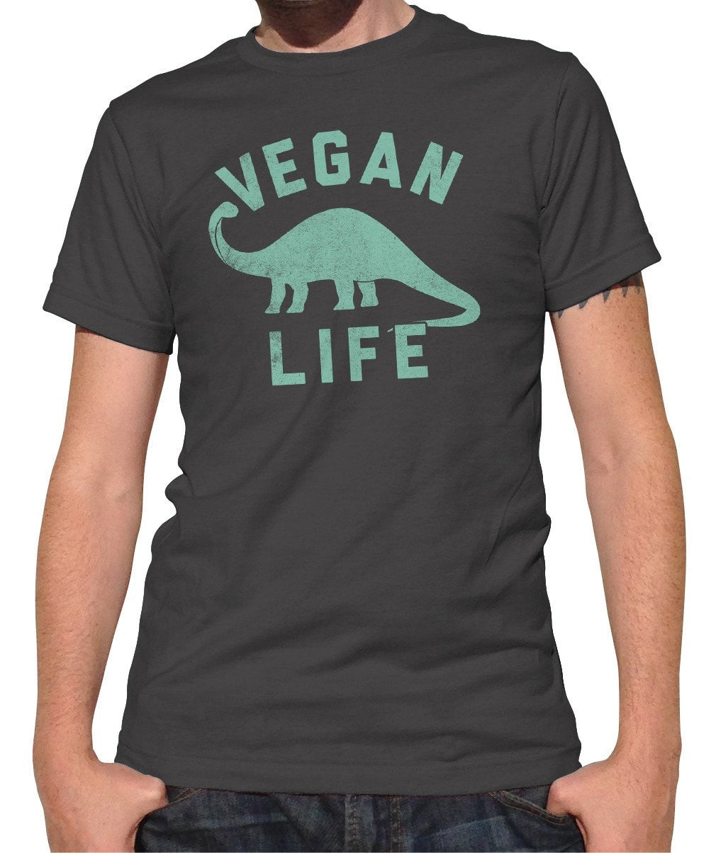 Men's Brontosaurus Vegan Life T-Shirt Funny Vegan Shirt