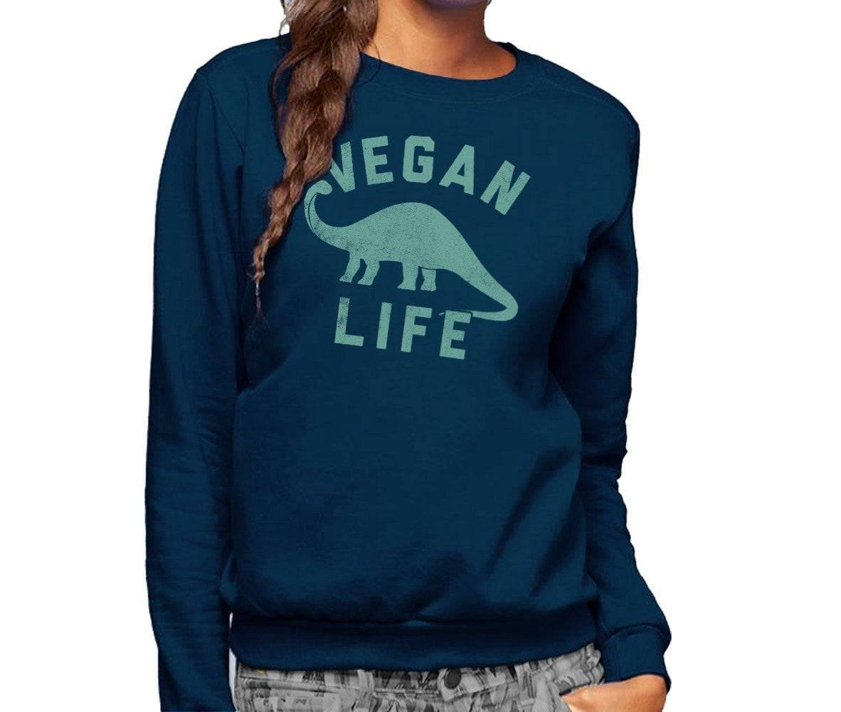 Unisex Brontosaurus Vegan Life Sweatshirt - Funny Vegan Shirt