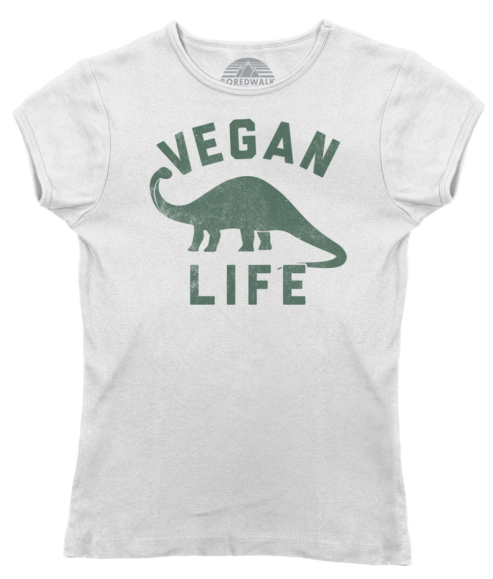 Women's Brontosaurus Vegan Life T-Shirt - Funny Vegan Shirt