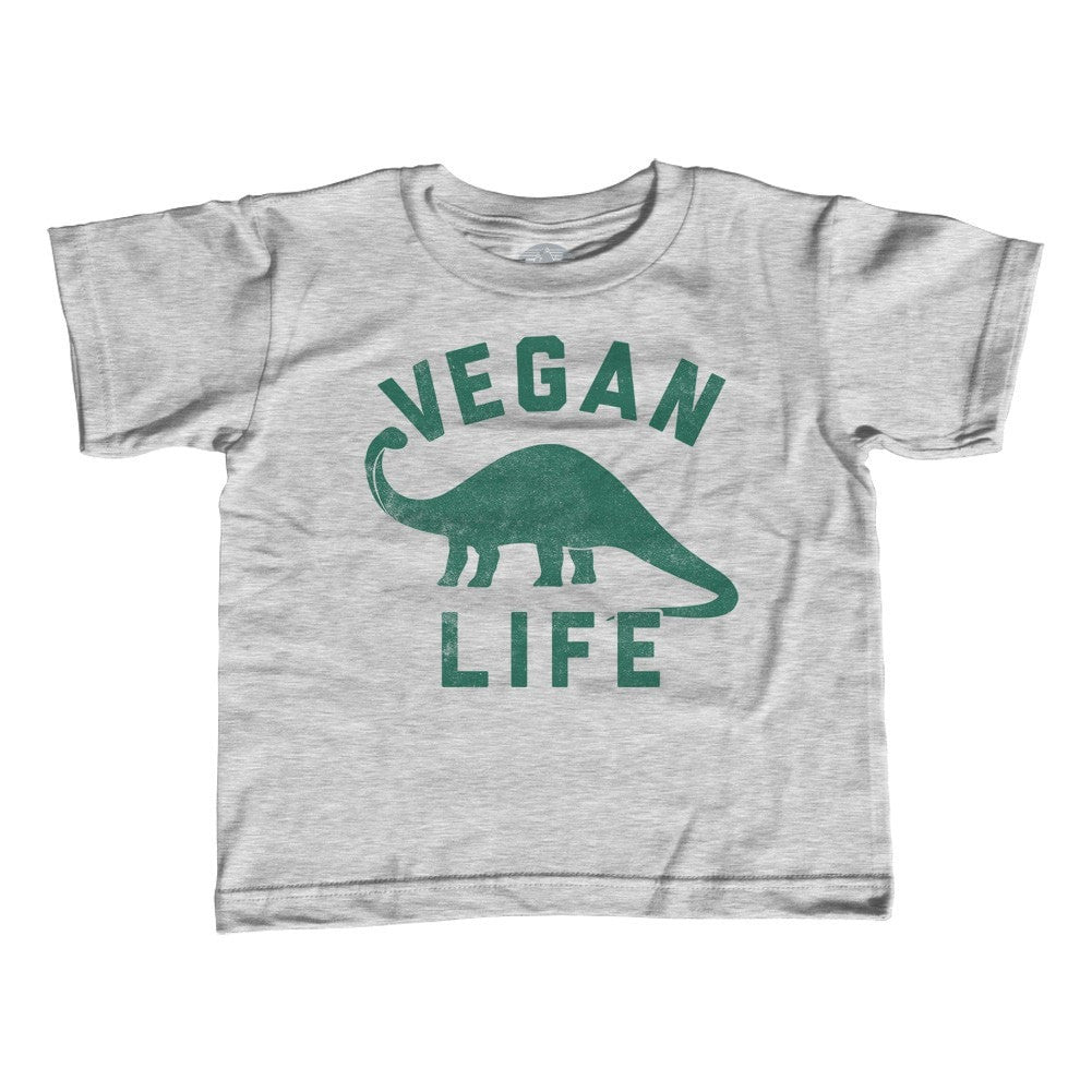 Boy's Brontosaurus Vegan Life T-Shirt Funny Vegan Shirt