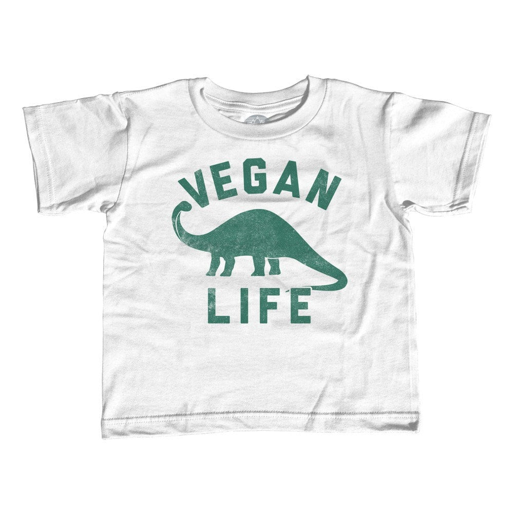 Boy's Brontosaurus Vegan Life T-Shirt Funny Vegan Shirt