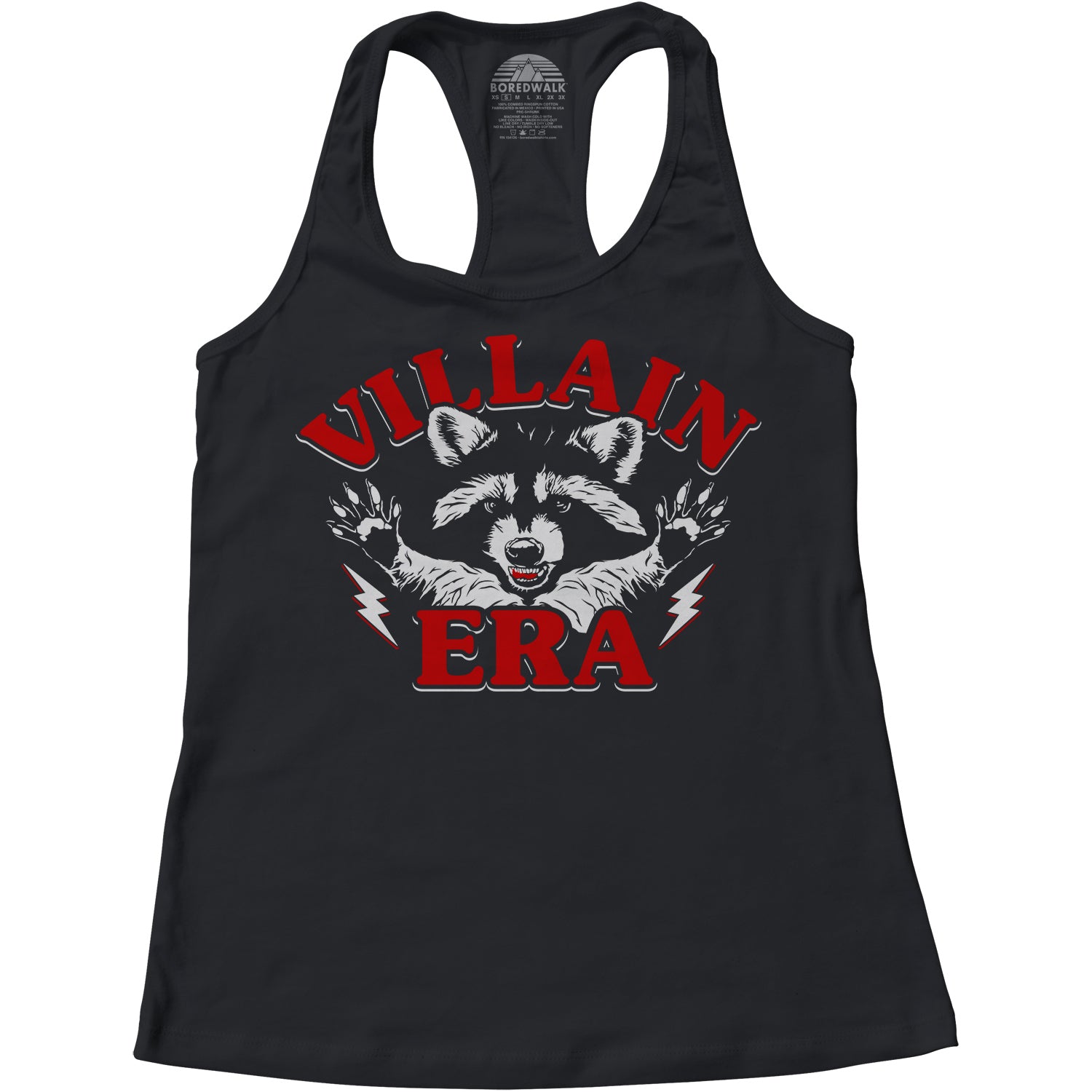 Women's Villain Era Raccoon Racerback Tank Top