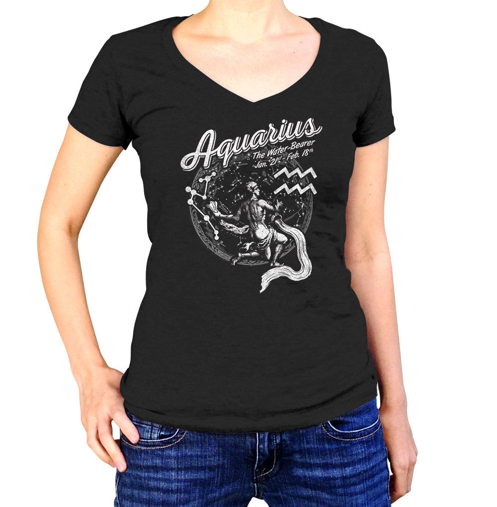 Women's Vintage Aquarius Vneck T-Shirt