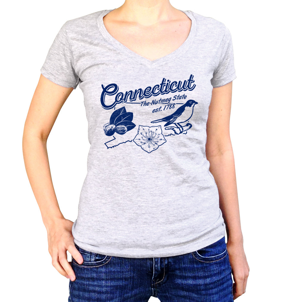 Women's Vintage Connecticut Vneck T-Shirt