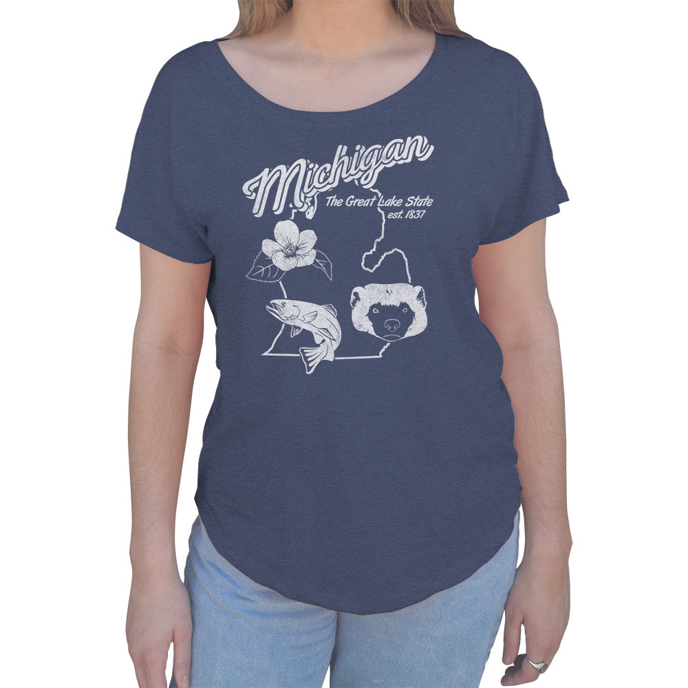 Women's Vintage Michigan State Scoop Neck T-Shirt