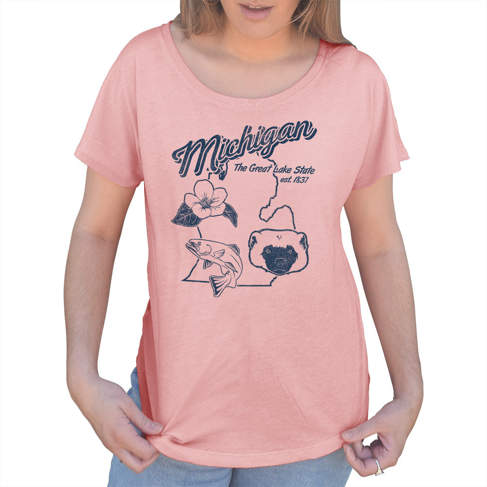 Women's Vintage Michigan State Scoop Neck T-Shirt