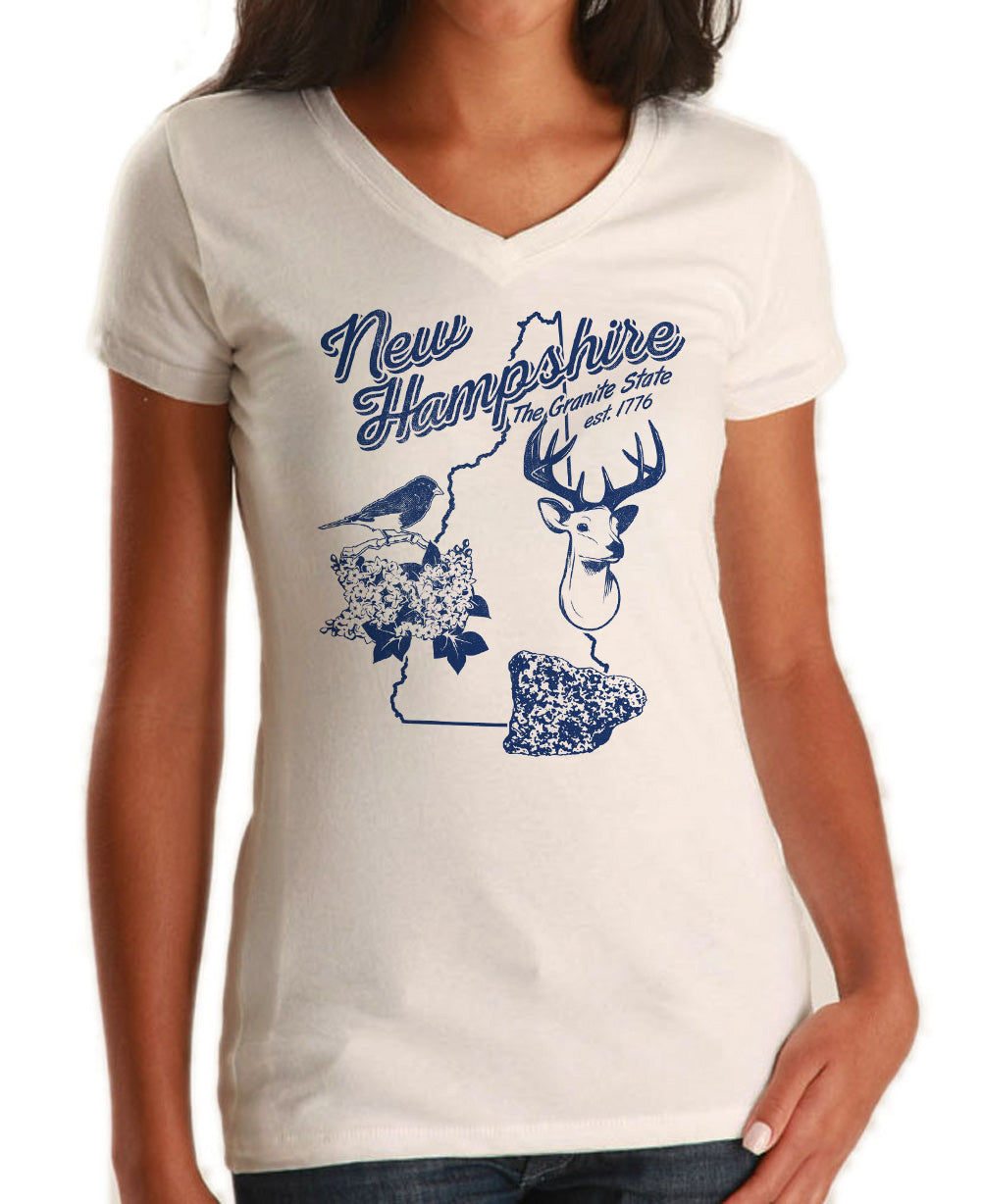 Women's Vintage New Hampshire Vneck T-Shirt