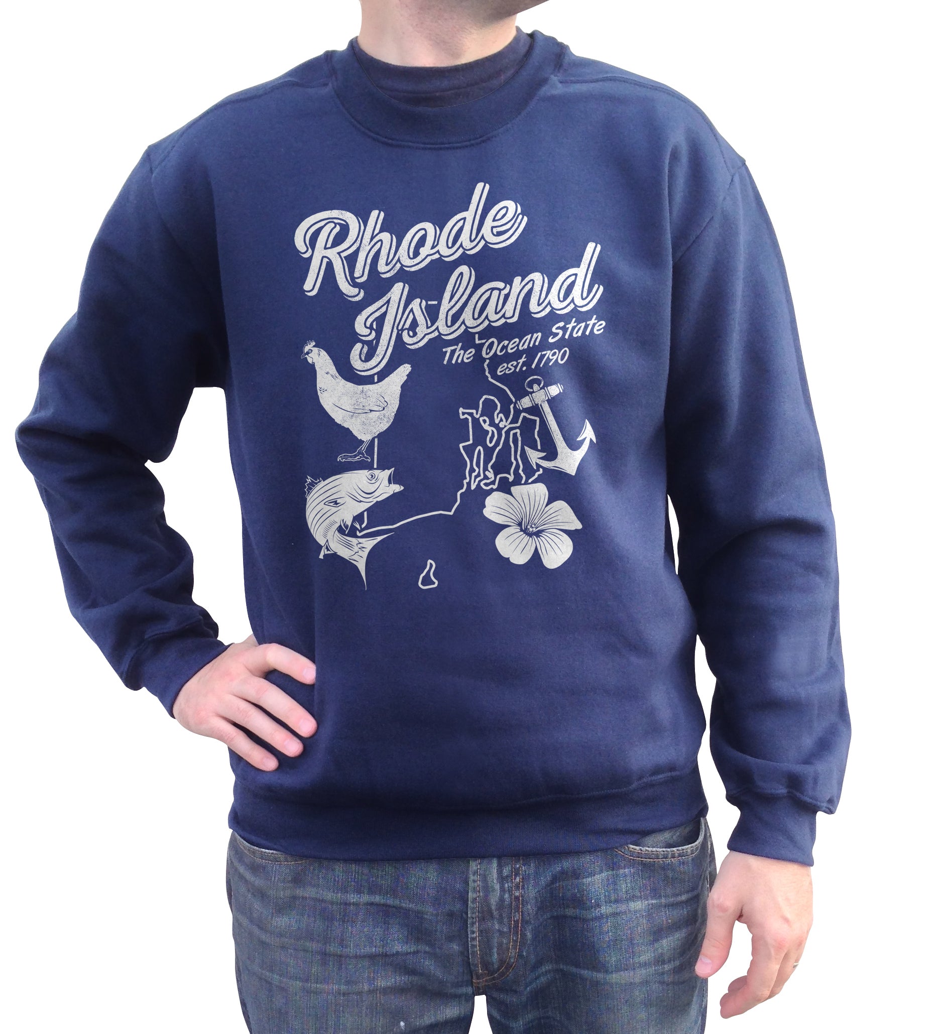 Unisex Vintage Rhode Island Sweatshirt