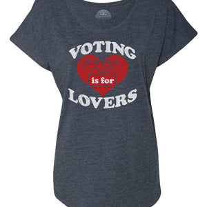 Women's Voting Is For Lovers Scoop Neck T-Shirt