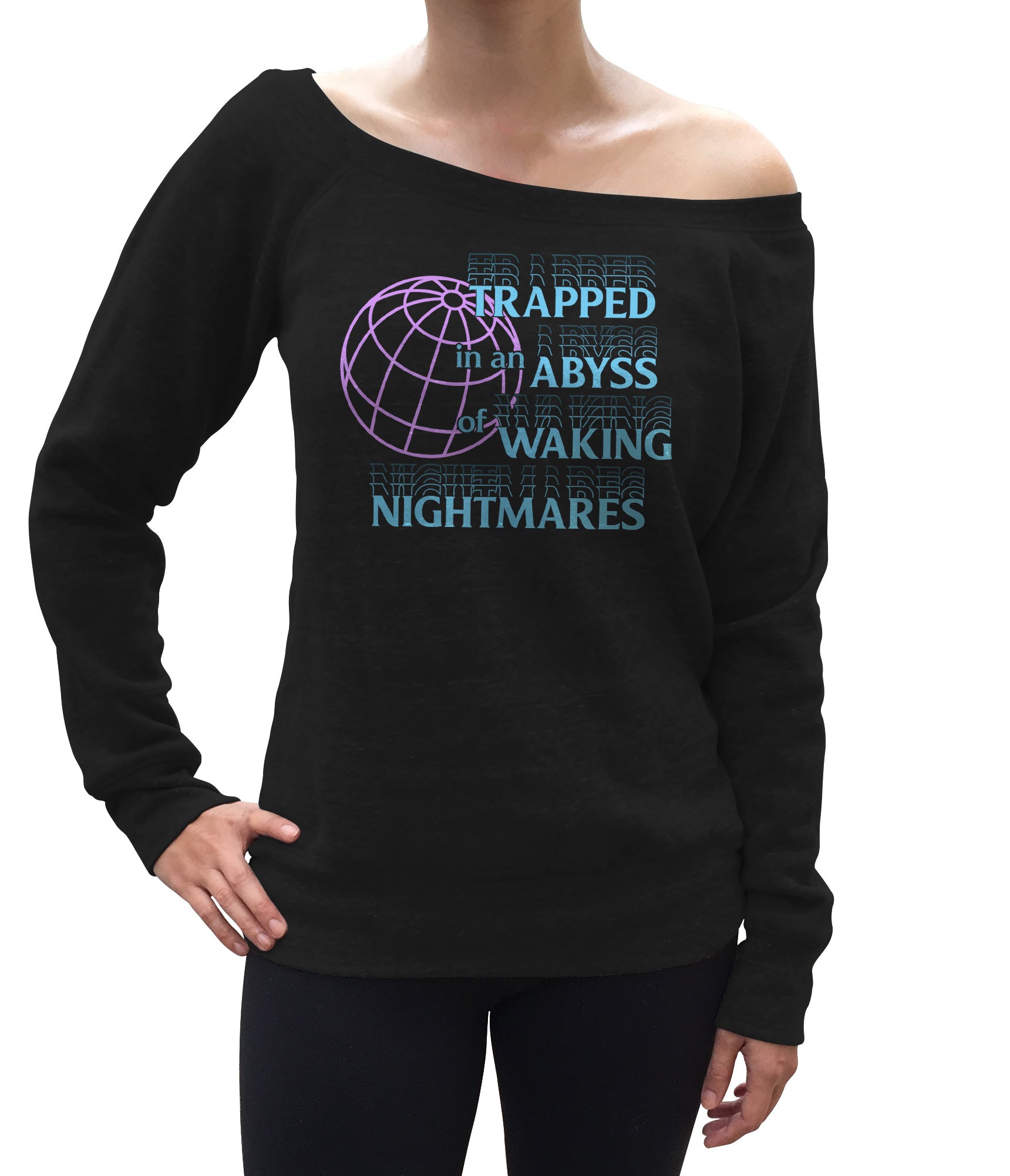 Women's Trapped in an Abyss of Waking Nightmares Scoop Neck Fleece