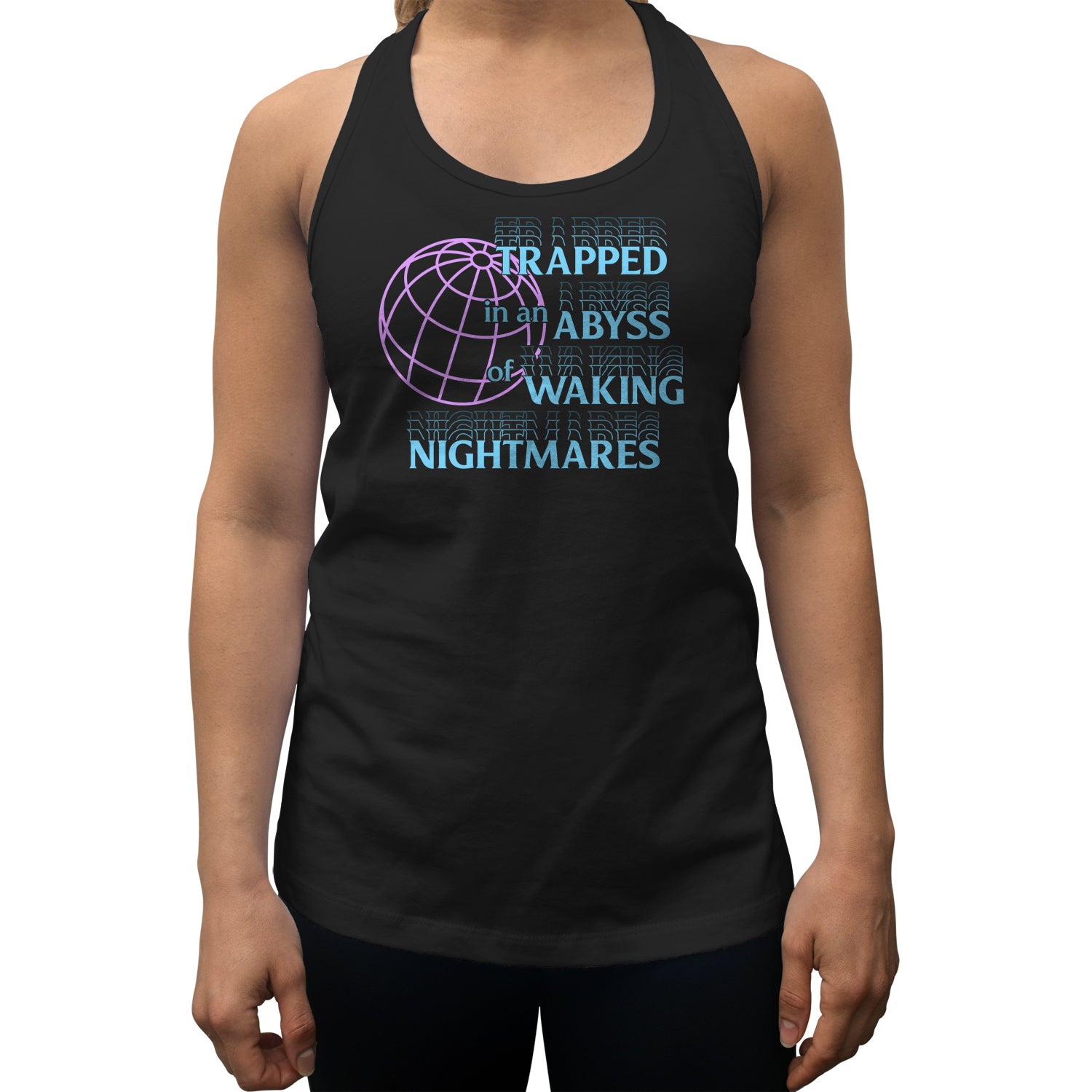 Women's Trapped in an Abyss of Waking Nightmares Racerback Tank Top