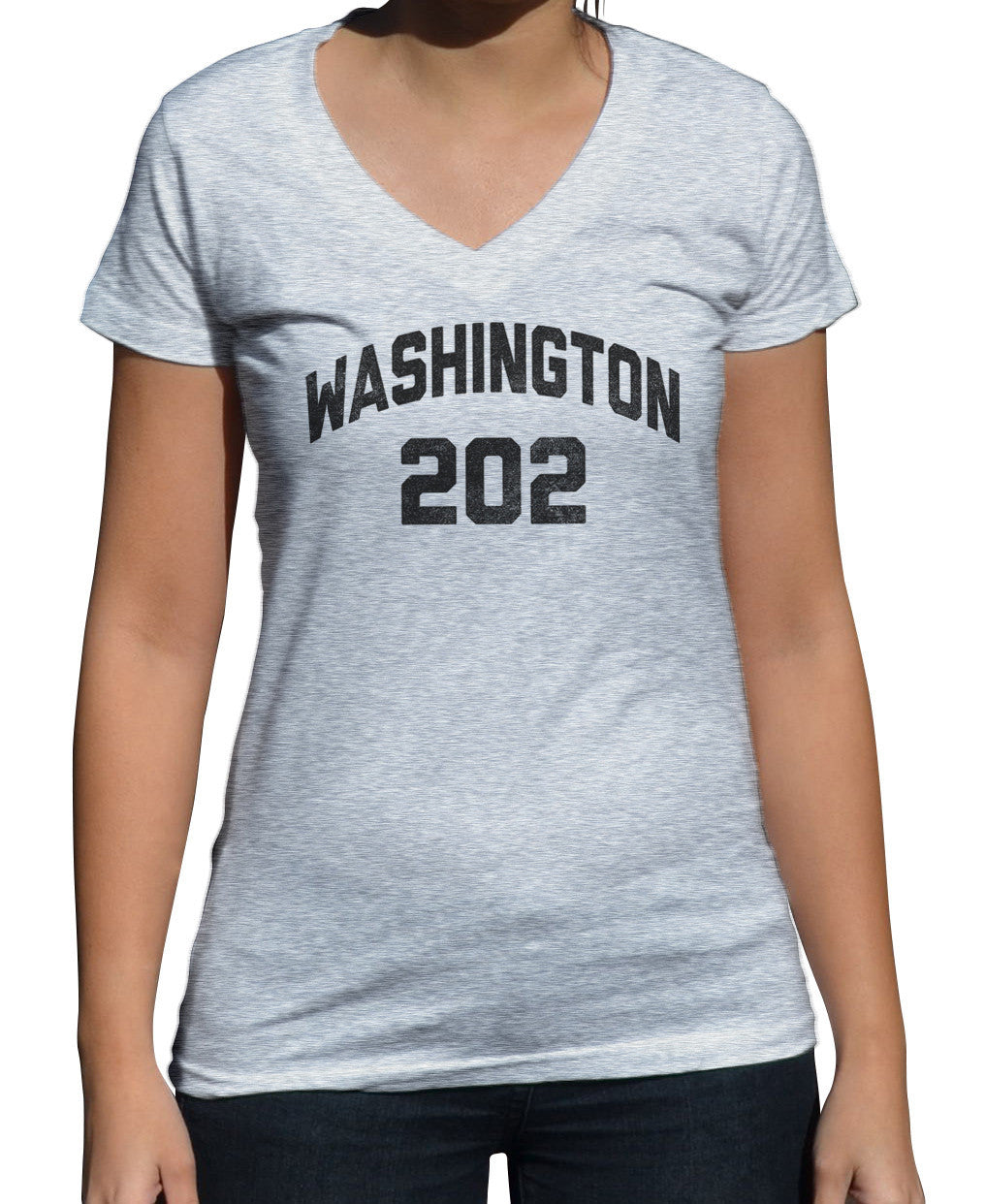 Women's Washington DC 202 Area Code Vneck T-Shirt