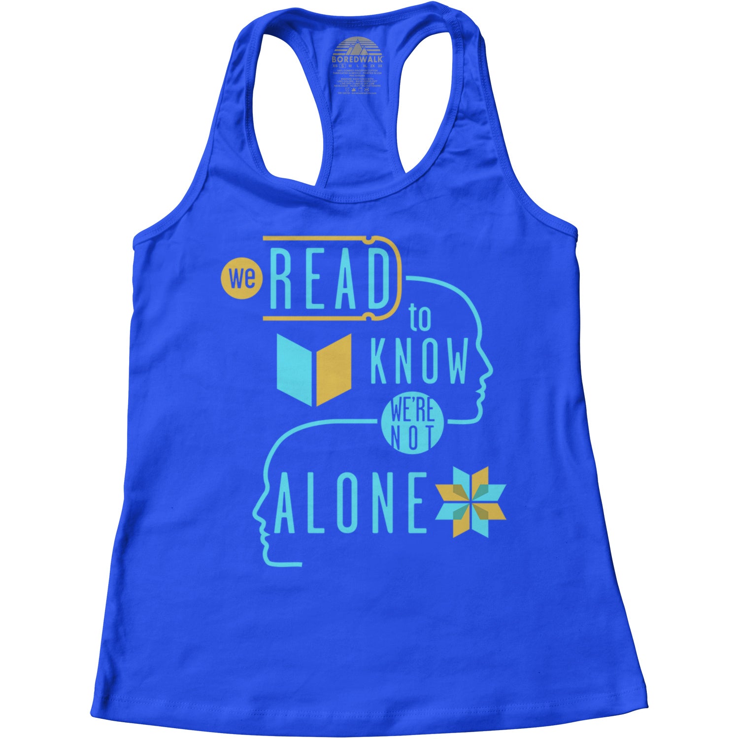 Women's We Read to Know We are Not Alone Racerback Tank Top