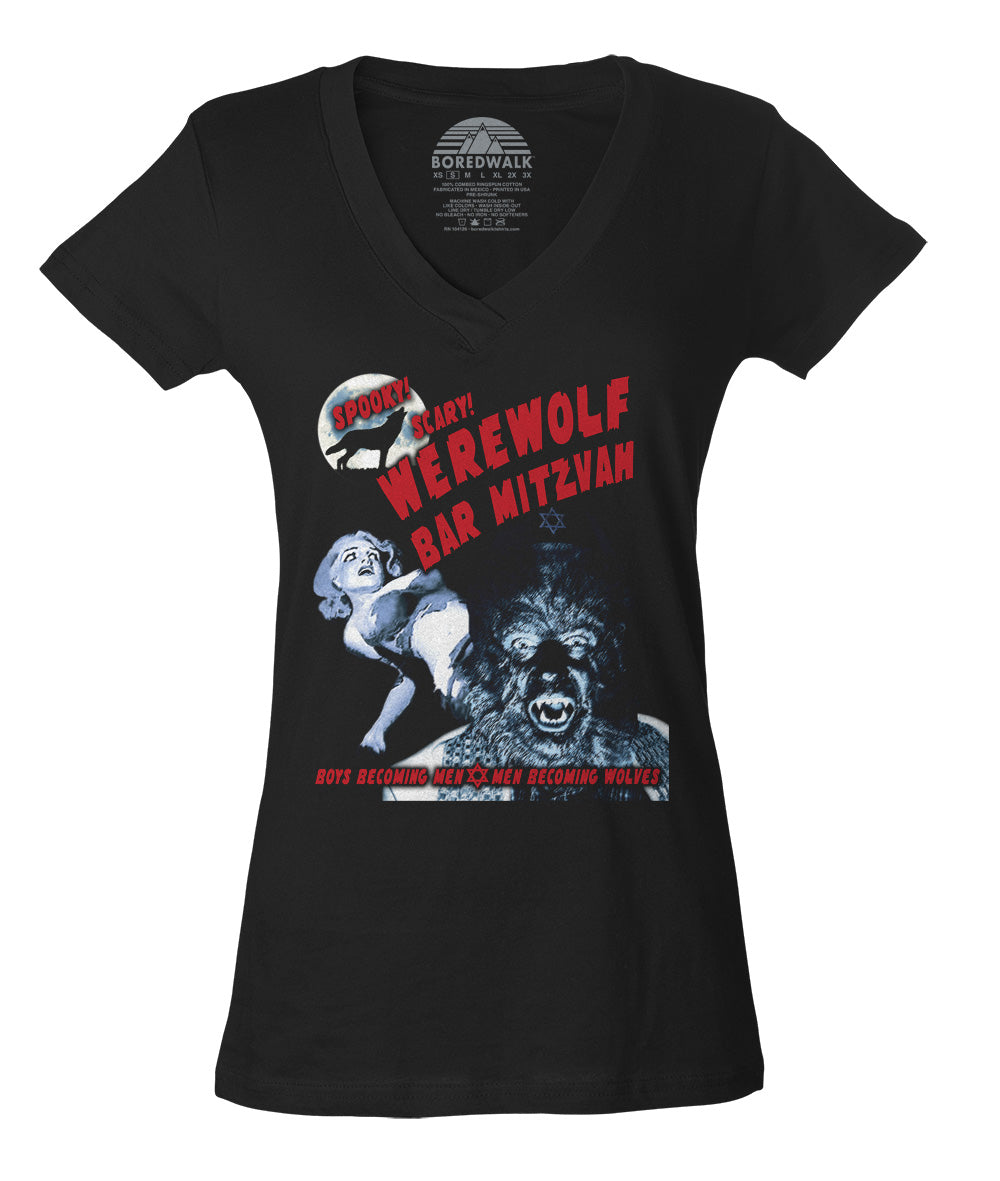 Women's Werewolf Bar Mitzvah Vneck T-Shirt - By Ex-Boyfriend