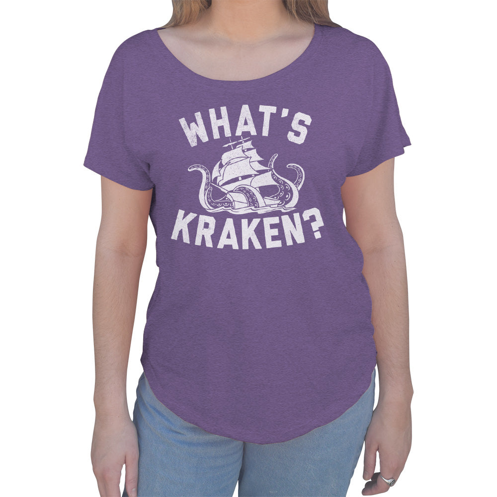 Women's What's Kraken Sea Monster Scoop Neck T-Shirt