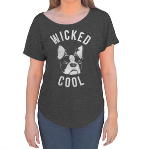 Women's Wicked Cool Boston Terrier Scoop Neck T-Shirt